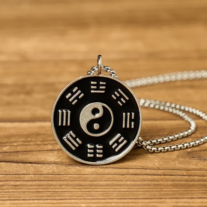 Buddha Stones Yin Yang Bagua Titanium Steel Balance Necklace Pendant - image 3