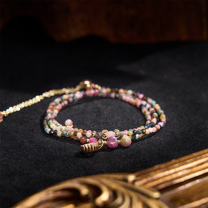 Buddha Stones Natural Tourmaline Triple Wrap Positive Bracelet - image 3