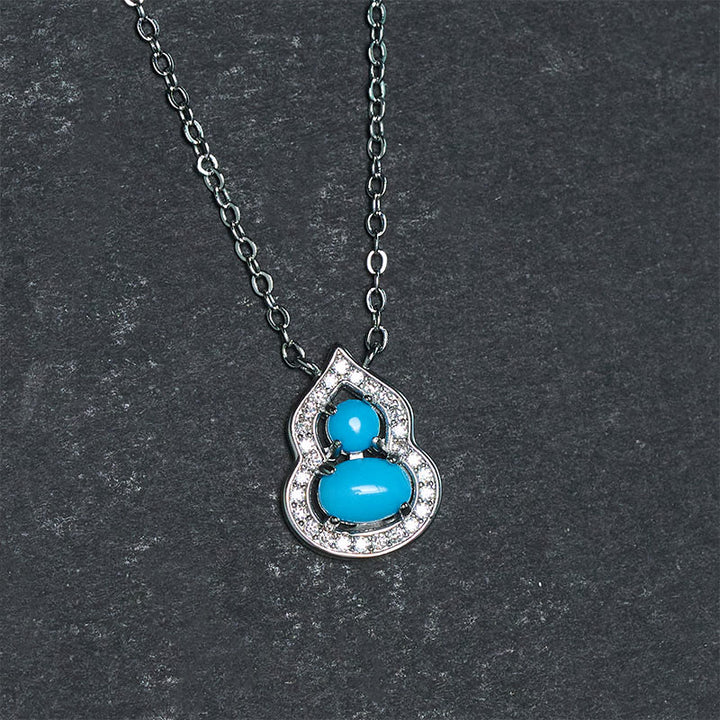 Buddha Stones Natural Turquoise Gourd Wisdom Necklace - image 3