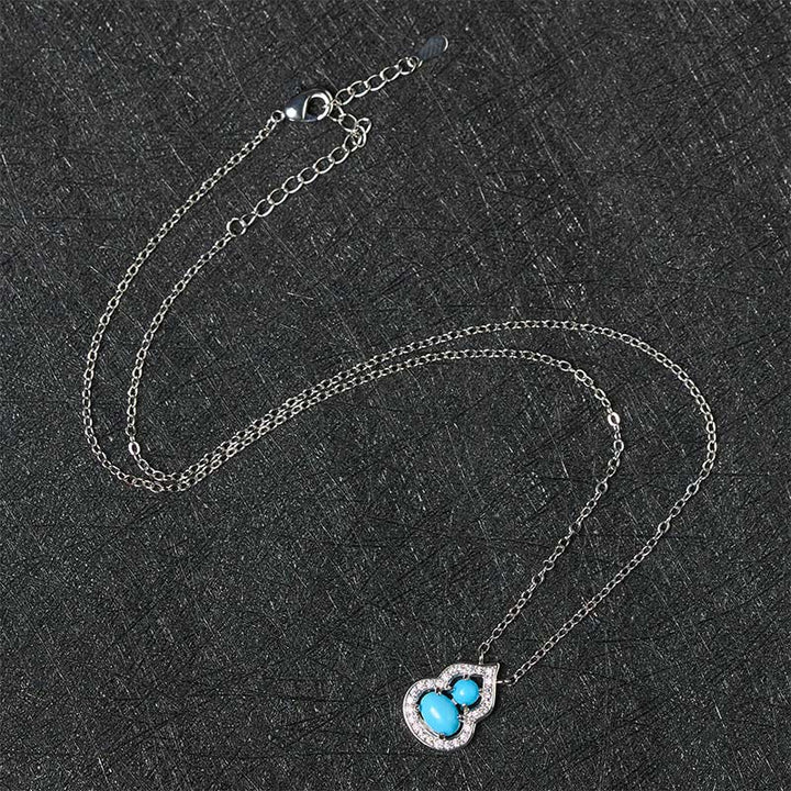 Buddha Stones Natural Turquoise Gourd Wisdom Necklace - image 4