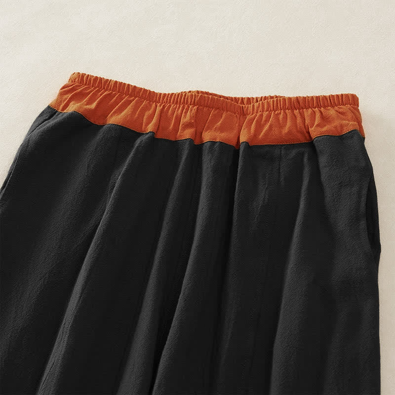 Buddha Stones Spring Casual Drawstring Solid Cotton Women's Harem Pants With Pockets - image 8