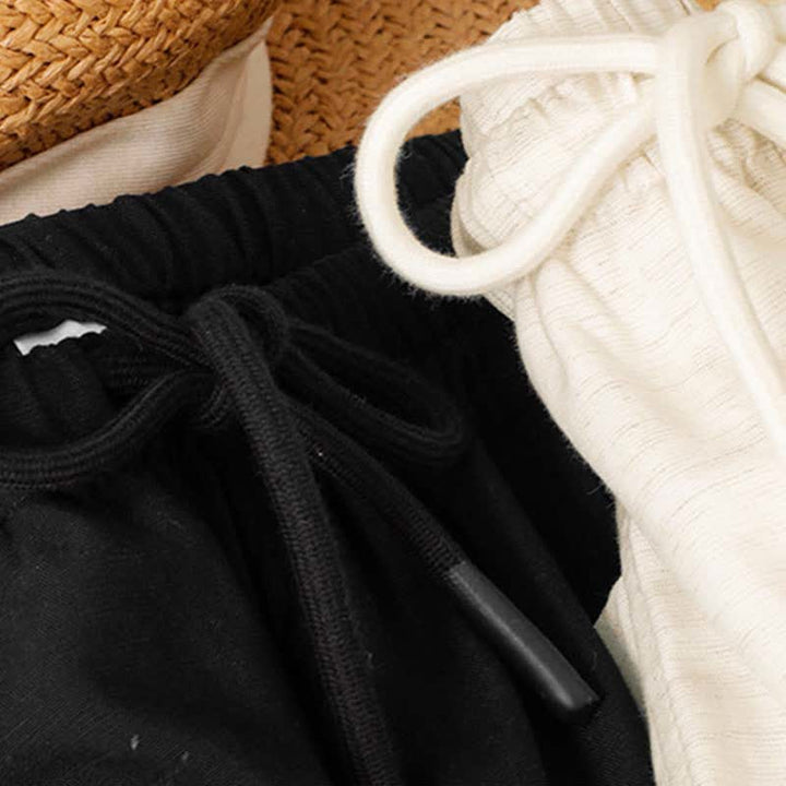Buddha Stones Summer Minimalist Drawstring Solid Women's Straight Pants With Pockets - image 12