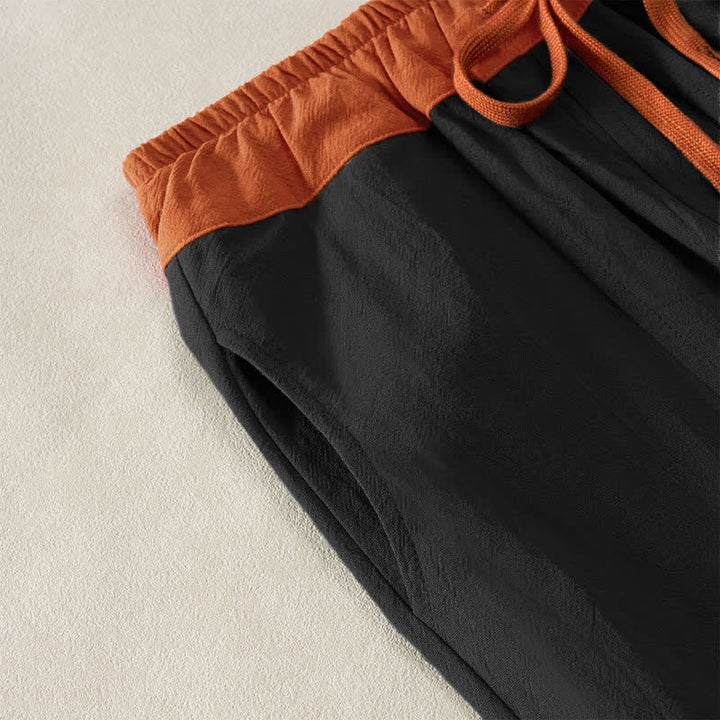 Buddha Stones Color Contrast Corduroy Cotton Women's Thermal Fleece-Lined Harem Pants With Pockets - image 42