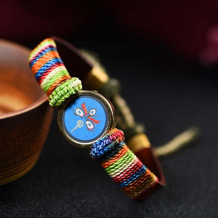 Buddha Stones Tibetan Five Directions Gods Of Wealth Buddha Eye Blessing Bracelet - image 14