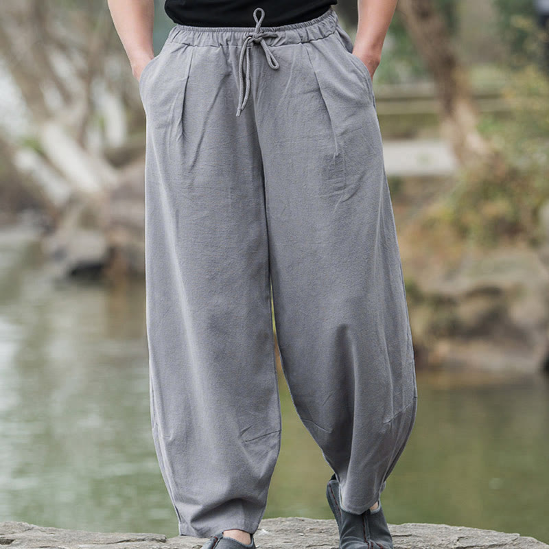 Buddha Stones Plain Casual Bloomer Men's Pants With Pockets - image 11