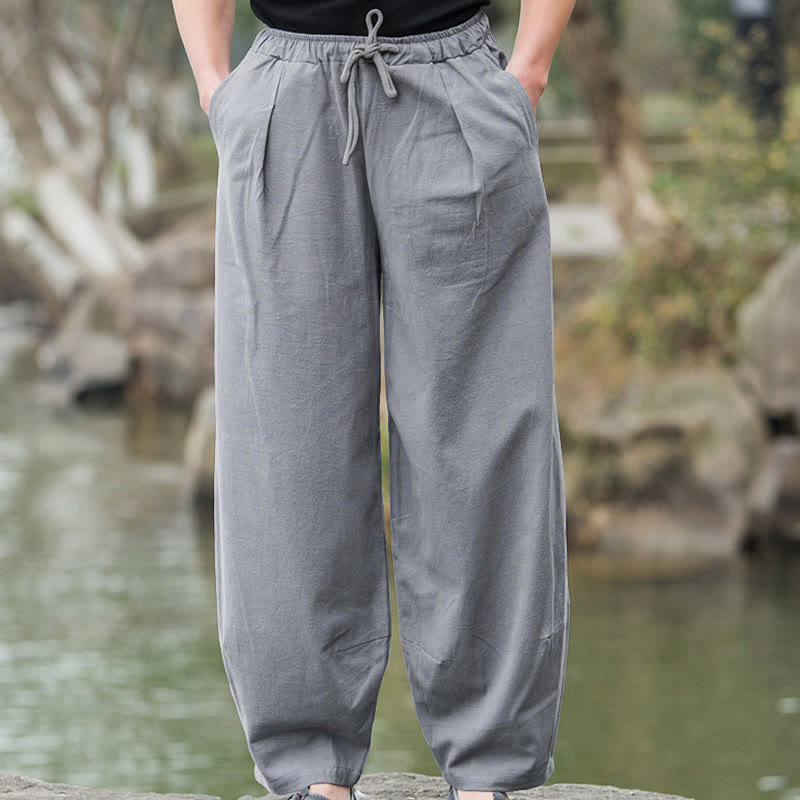 Buddha Stones Plain Casual Bloomer Men's Pants With Pockets - image 14