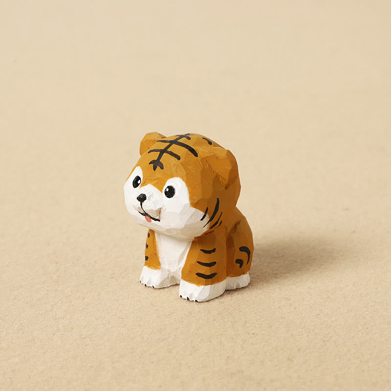 Buddha Stones Mini Small Chinese Zodiac Linden Wood Engraved Positive Home Decoration 4cm - Tiger 4cm(Color Shape and Size May vary) - image 7