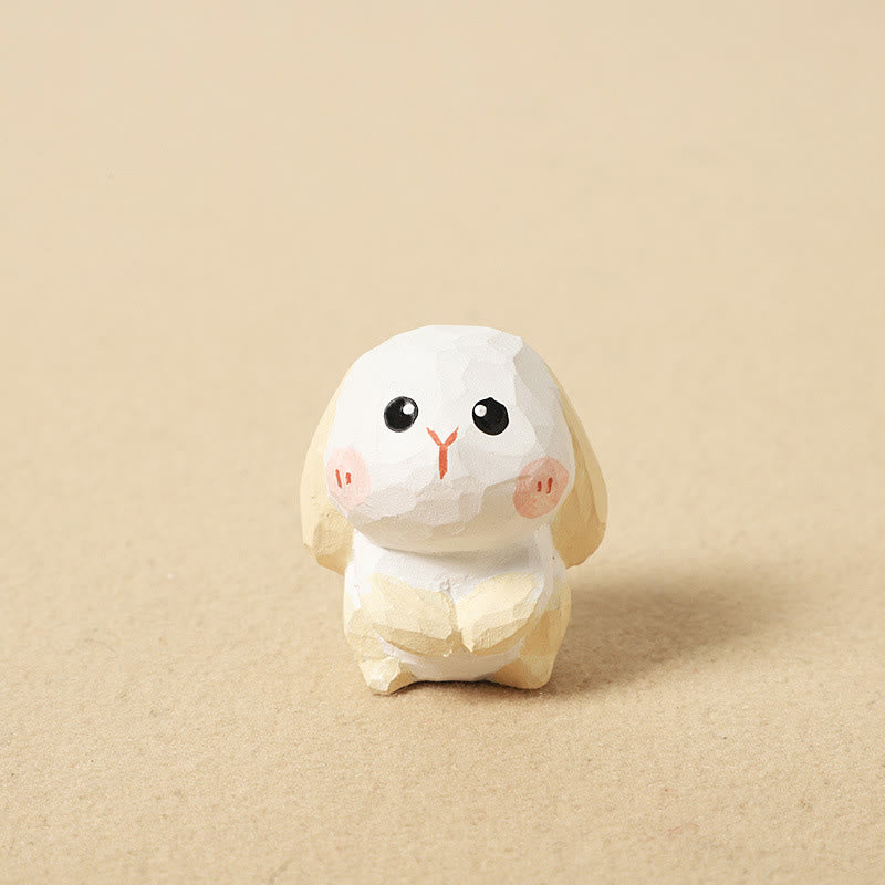 Buddha Stones Mini Small Chinese Zodiac Linden Wood Engraved Positive Home Decoration 4cm - Rabbit 4cm(Color Shape and Size May vary) - image 8