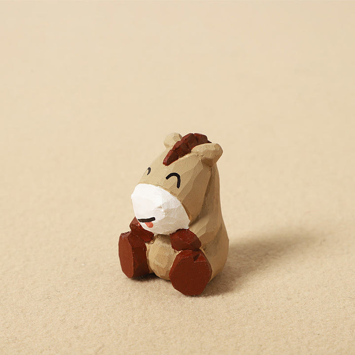 Buddha Stones Mini Small Chinese Zodiac Linden Wood Engraved Positive Home Decoration 4cm - Horse 4cm(Color Shape and Size May vary) - image 11