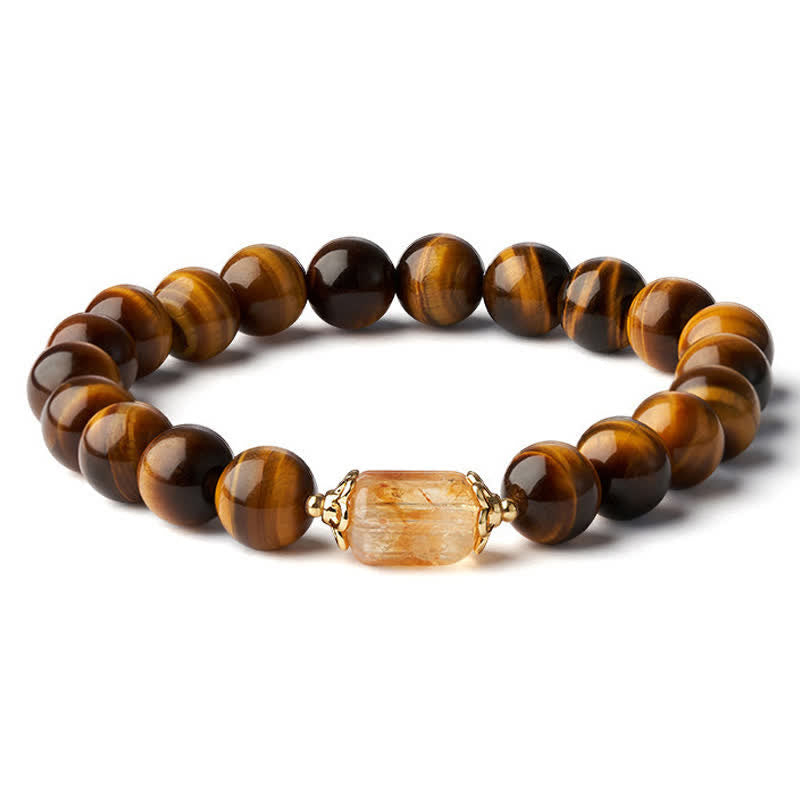 Buddha Stones Tiger Eye Citrine Bead Strength Bracelet - image 8