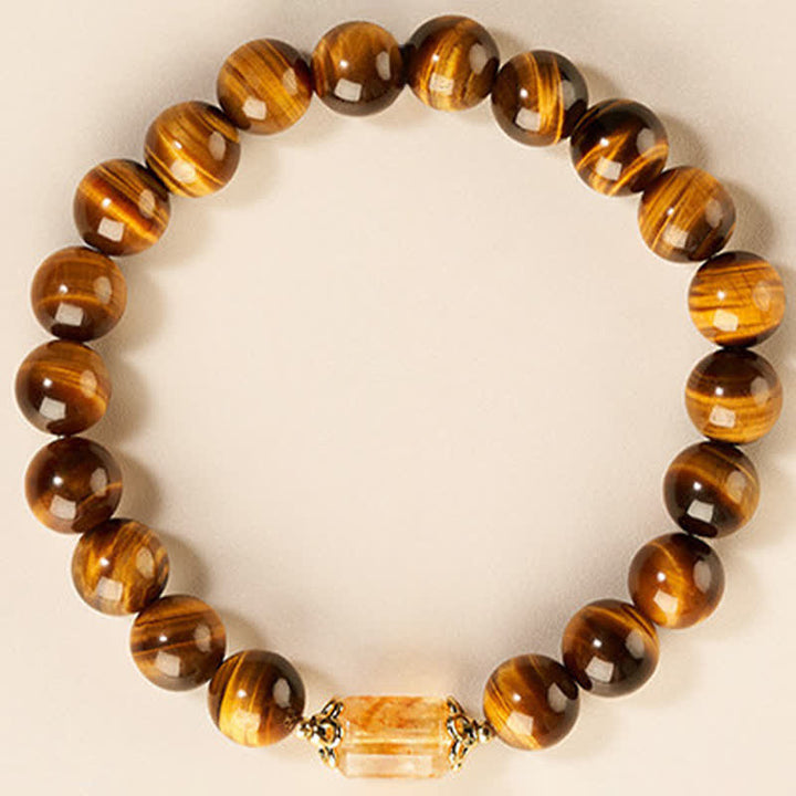 Buddha Stones Tiger Eye Citrine Bead Strength Bracelet - image 4