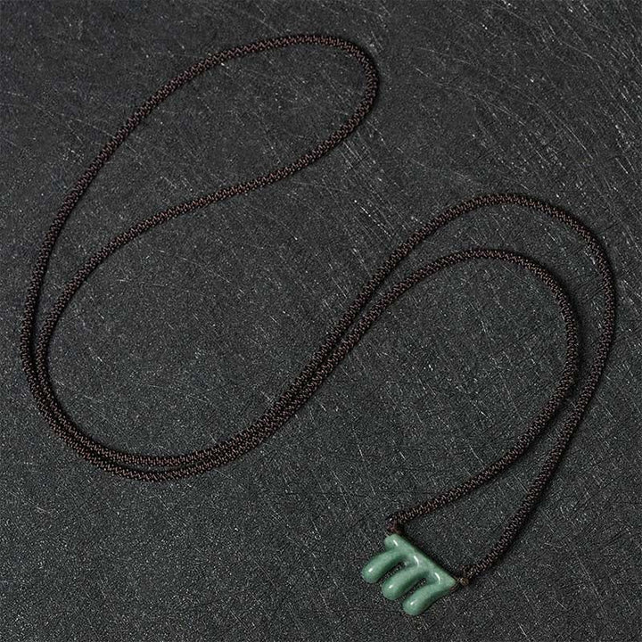 Buddha Stones Natural Green Jade 777 Angel Number Prosperity Necklace Pendant - image 3