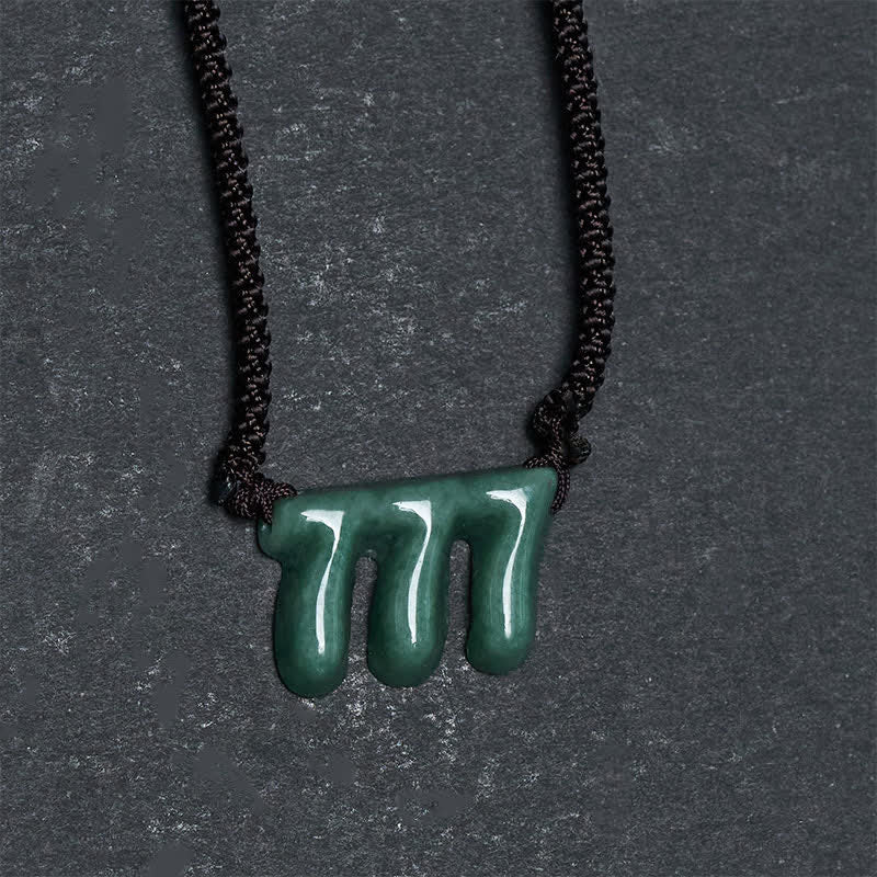 Buddha Stones Natural Green Jade 777 Angel Number Prosperity Necklace Pendant - image 7