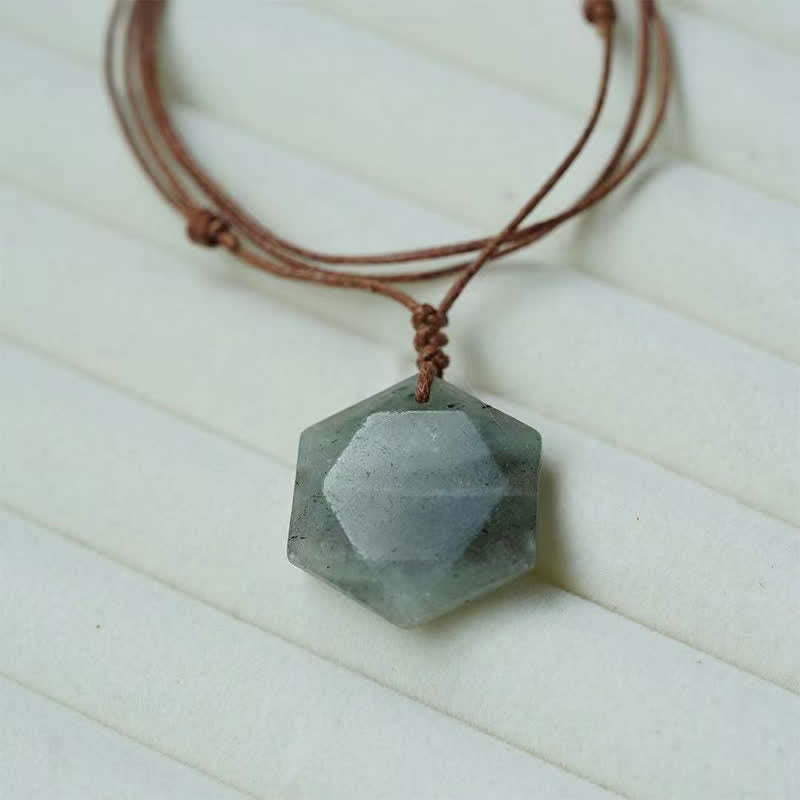 Buddha Stones Star of David Carving Clear Quartz Indian Agate Amethyst Healing Necklace Pendant - Labradorite - image 28