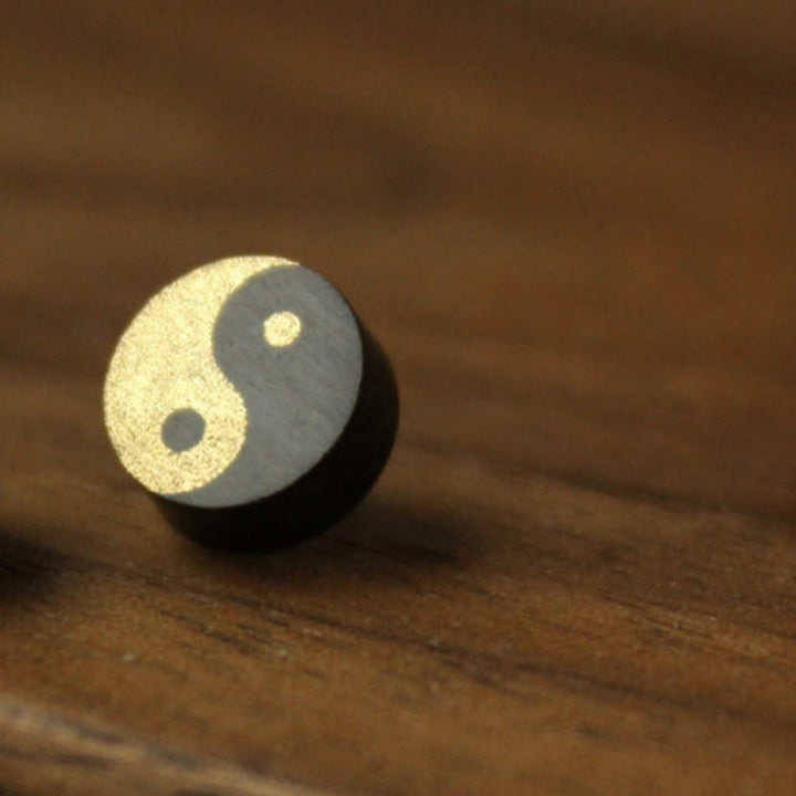 Buddha Stones Ebony Wood Yin Yang Balance Stud Earrings - image 11