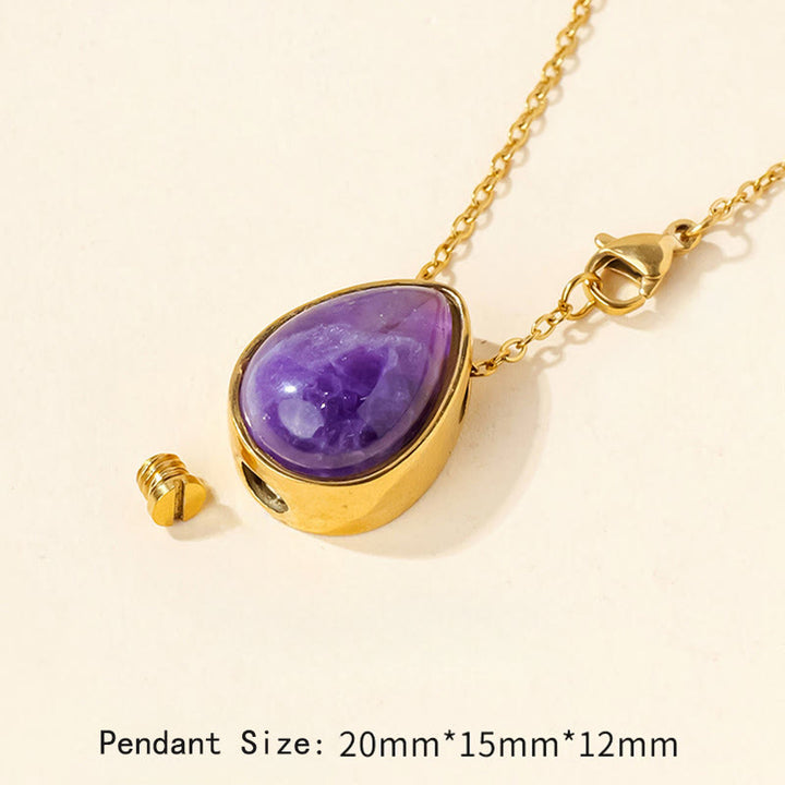 Buddha Stones Natural Blue Lace Agate Rose Quartz Black Onyx Teardrop Design Balance Necklace Pendant - image 21