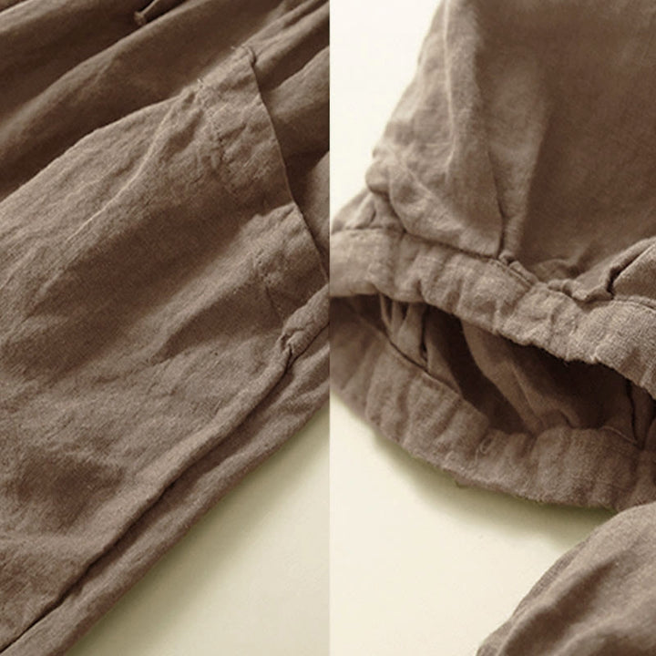 Buddha Stones Commute Women's Plain Harem Capri Cotton Pants With Pockets - image 4