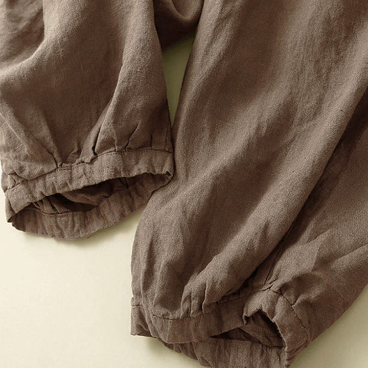 Buddha Stones Commute Women's Plain Harem Capri Cotton Pants With Pockets - image 2