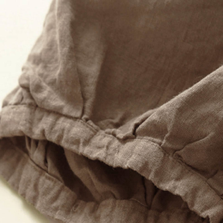 Buddha Stones Commute Women's Plain Harem Capri Cotton Pants With Pockets - image 3