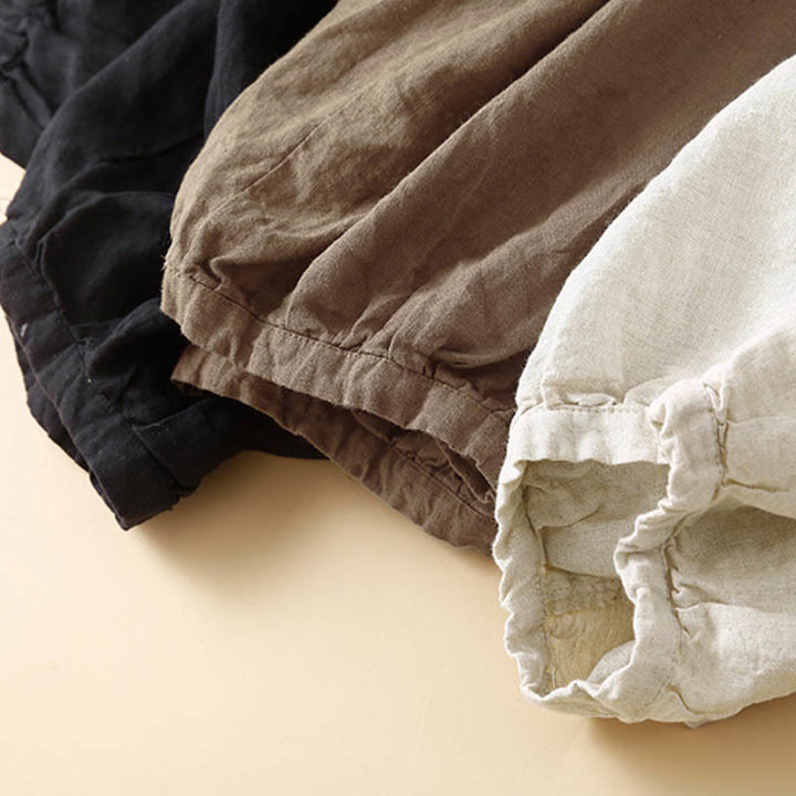 Buddha Stones Commute Women's Plain Harem Capri Cotton Pants With Pockets - image 18