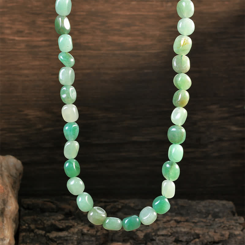 Buddha Stones Natural Indian Agate Irregular Shapes Crystal Bead Positive Necklace - Natural Green Aventurine(Color May Vary) - image 7