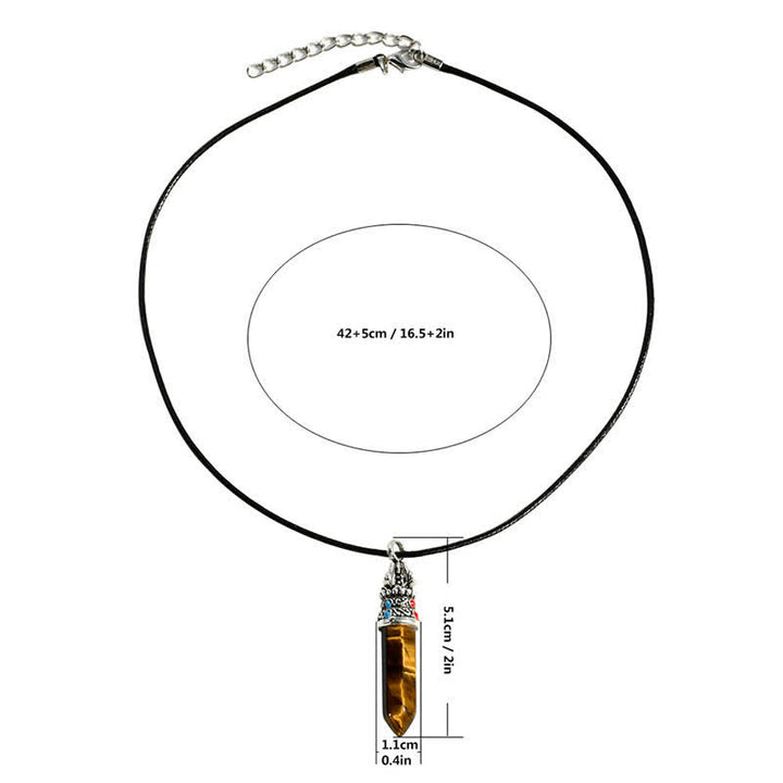 Buddha Stones Natural Turquoise Tiger Eye Wisdom Rope Necklace - image 9