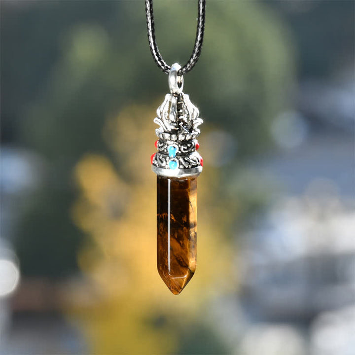 Buddha Stones Natural Turquoise Tiger Eye Wisdom Rope Necklace - Natural Tiger Eye(Color May Vary) - image 6