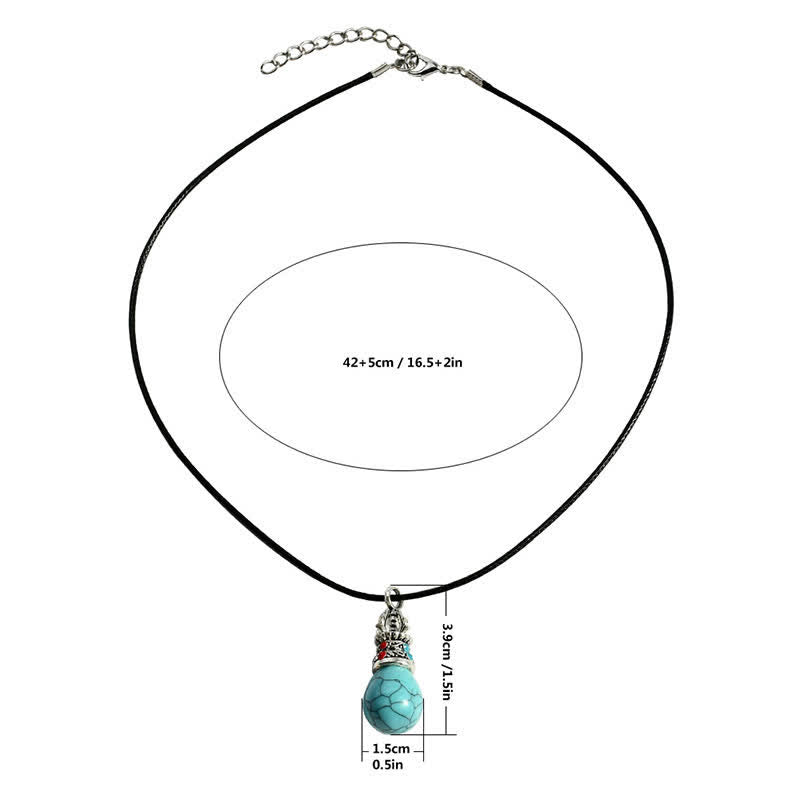 Buddha Stones Natural Turquoise Tiger Eye Wisdom Rope Necklace - image 3