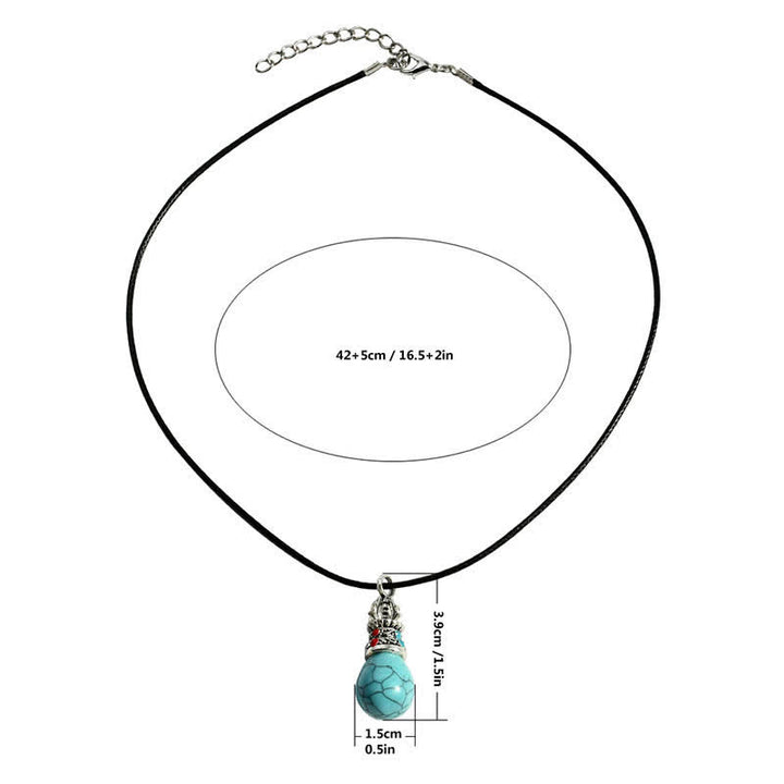 Buddha Stones Natural Turquoise Tiger Eye Wisdom Rope Necklace - image 3