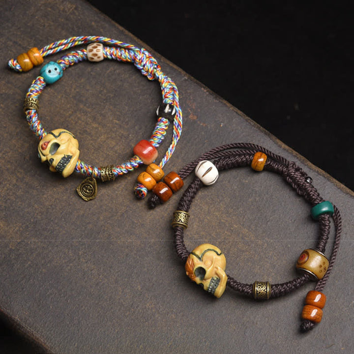 Buddha Stones Bone The Lord Of The Corpse Forest Keep Away Evil Spirits Braided Rope Bracelet - image 7