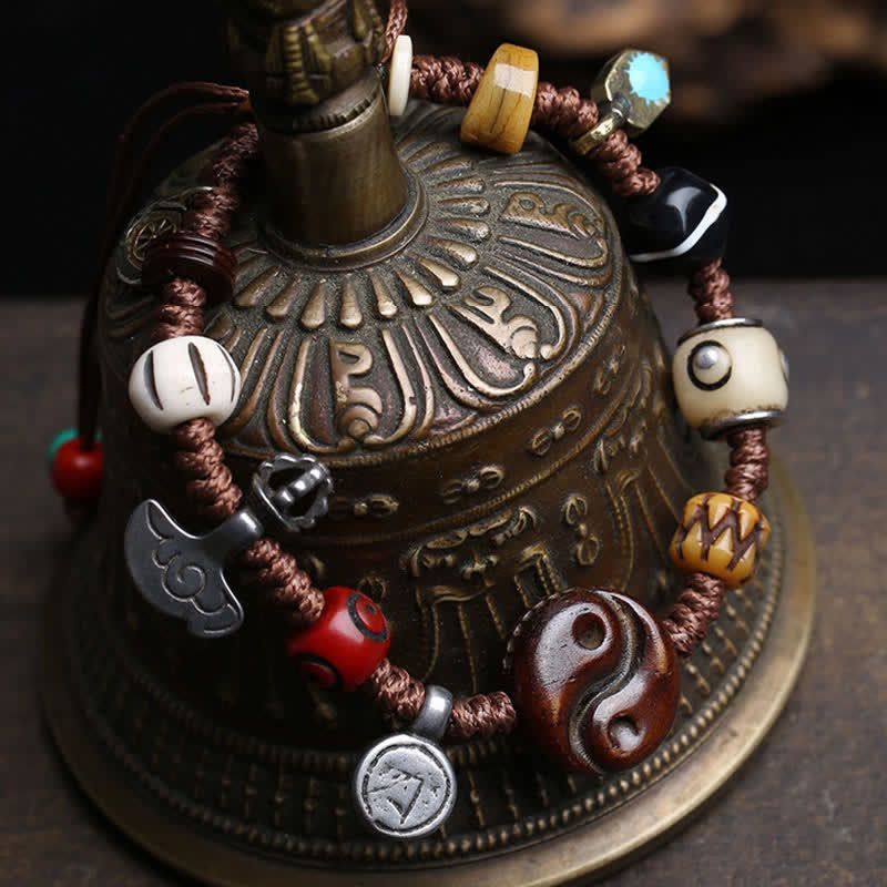 Buddha Stones Bone Yin Yang Braided Rope Balance Bracelet - image 2