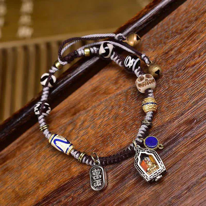 Buddha Stones Copper Buddha Braided Rope Compassion Bracelet - Buddha(Wrist Circumference:17-23cm) - image 0