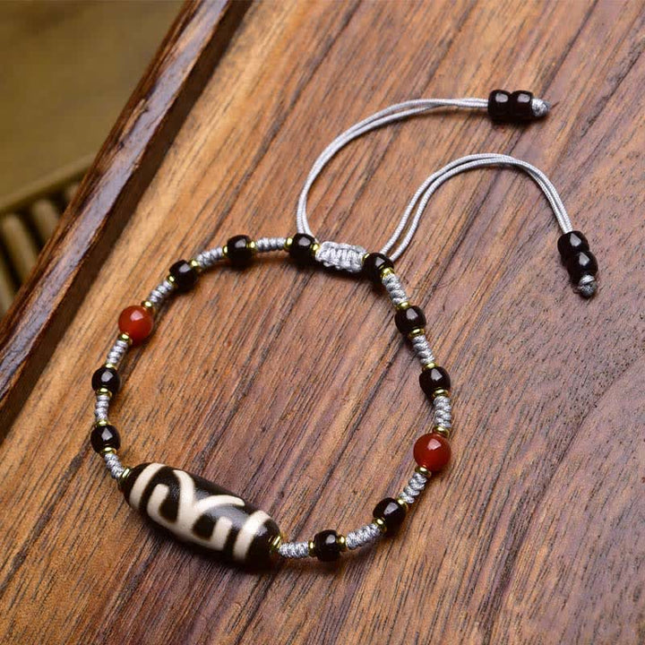 Buddha Stones Dzi Beads South Red Agate Braided Rope Protection Bracelet - Turquoise(Wrist Circumference:17-23cm) - image 5