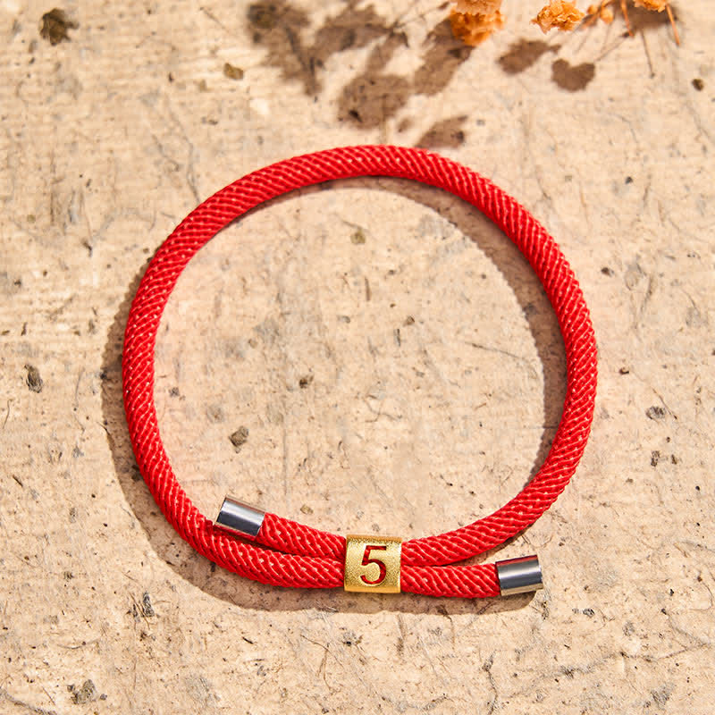 Buddha Stones Single-Digit Angel Numbers Adjustable String Protection Bracelet - Red Rope(Wrist Circumference: 15-23cm) - 5 - image 16