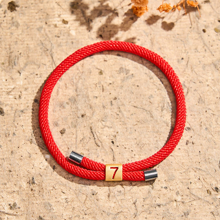 Buddha Stones Single-Digit Angel Numbers Adjustable String Protection Bracelet - Red Rope(Wrist Circumference: 15-23cm) - 7 - image 20