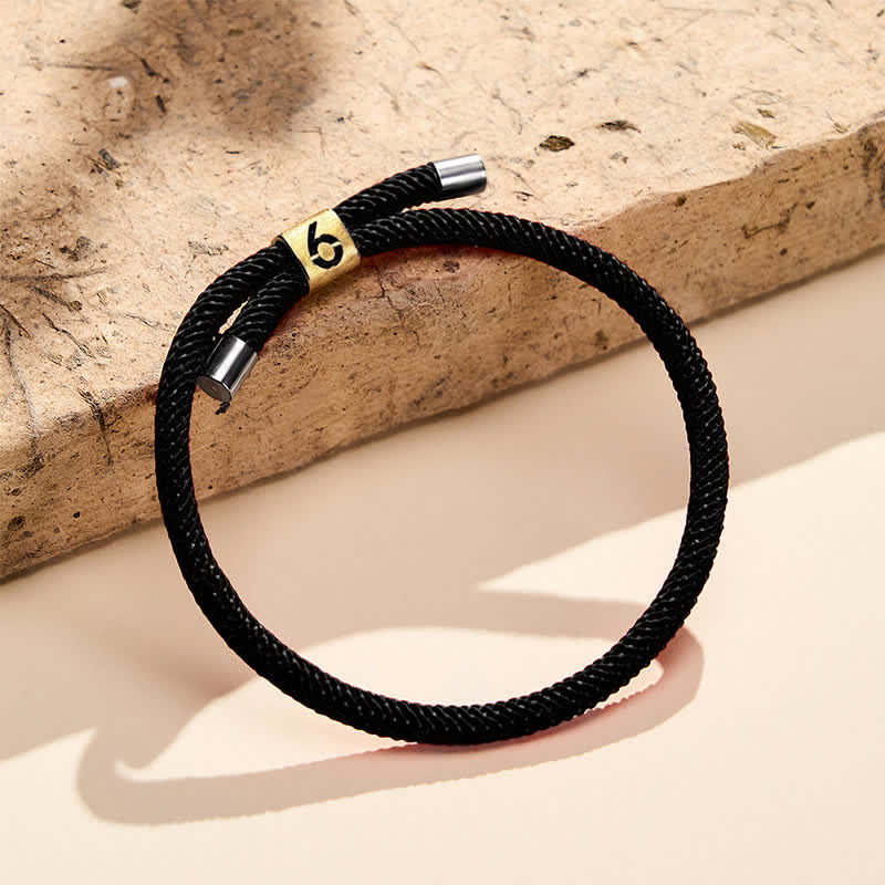 Buddha Stones Single-Digit Angel Numbers Adjustable String Protection Bracelet - Black Rope(Wrist Circumference: 15-23cm) - 6 - image 33