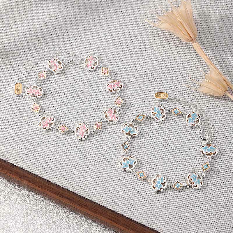 Buddha Stones Copper Enamel Lotus Floral New Beginning Bracelet - image 7