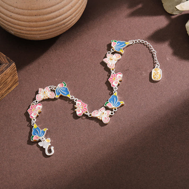 Buddha Stones Copper Enamel Butterfly Love Adjustable Bracelet - image 3