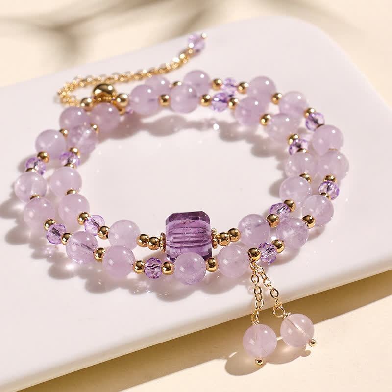 Buddha Stones Natural Strawberry Quartz Double Wrap Crystal Healing Bracelet - image 19