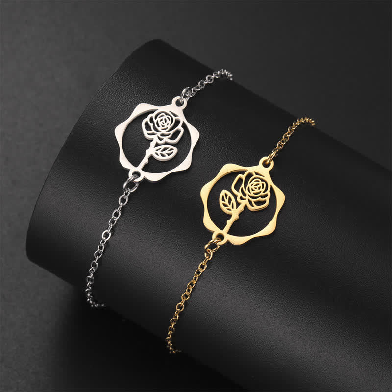 Buddha Stones Titanium Steel Birth Flower New beginning Bracelet - image 0