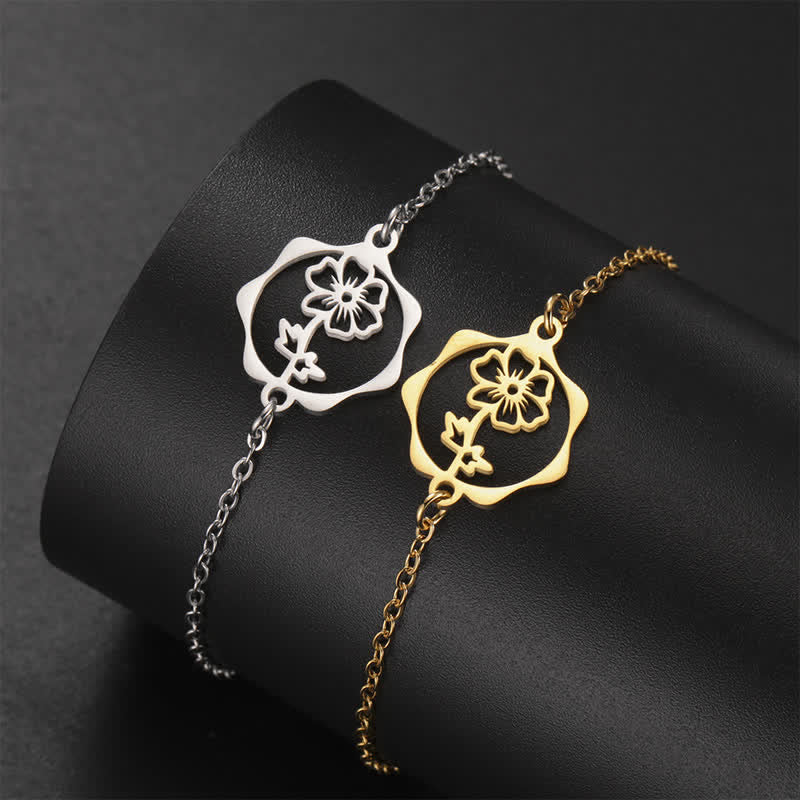 Buddha Stones Titanium Steel Birth Flower New beginning Bracelet - image 18