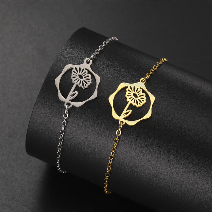 Buddha Stones Titanium Steel Birth Flower New beginning Bracelet - image 15