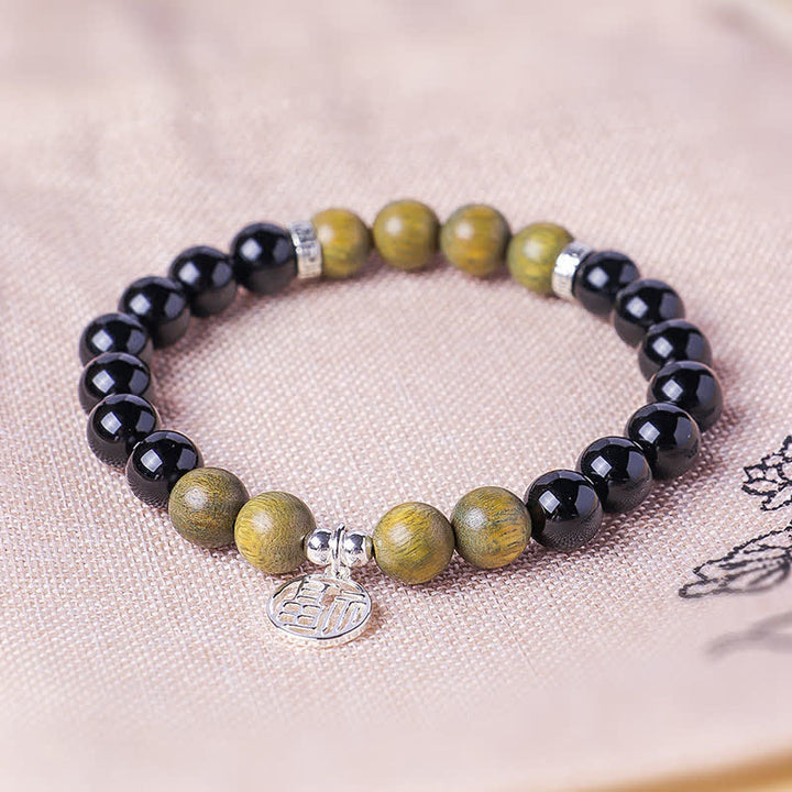 Buddha Stones Black Onyx Fu Character Beaded Luck Bracelet - image 17