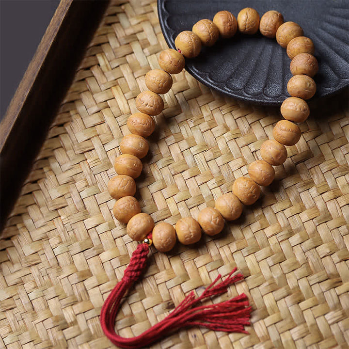 Buddha Stones Phoenix Eye Bodhi Wisdom Tibetan Engraved Tassel Wrist Mala - Phoenix Eye Bodhi(Protection♥Wisdom) - image 0