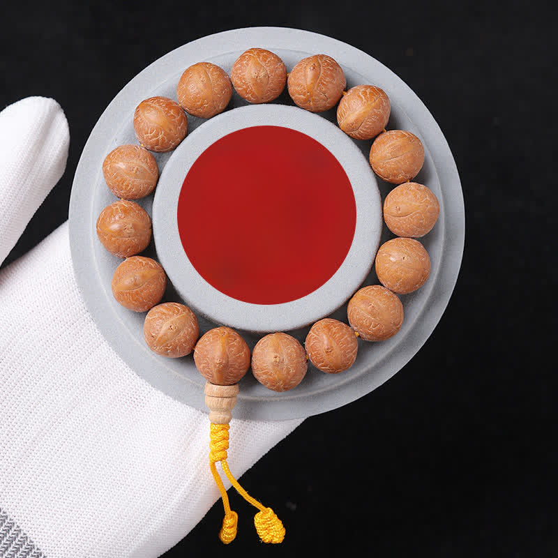 Buddha Stones Phoenix Eye Bodhi Wisdom Hand Carved Ethnic Wrist Mala - Phoenix Eye Barrel Wrist Mala - 14mm - Phoenix Eye Bodhi( Protection♥Wisdom) - image 2
