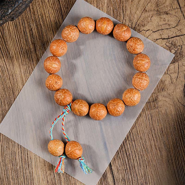 Buddha Stones Phoenix Eye Bodhi Wisdom Hand Carved Ethnic Wrist Mala - Phoenix Eye Wrist Mala Bead Charm - 15mm - Phoenix Eye Bodhi( Protection♥Wisdom) - image 0