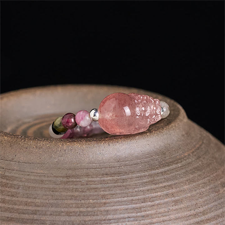 Buddha Stones 3mm Mini Beads Natural Moonstone Tourmaline Garnet Pearl Strawberry Quartz PiXiu Healing Elastic Ring - image 17
