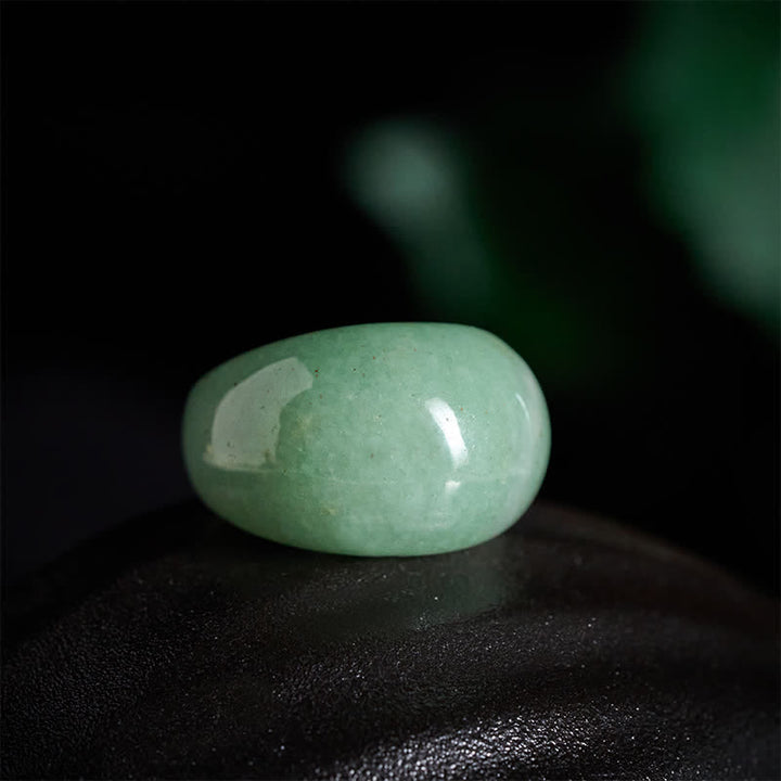 Buddha Stones Natural Green Aventurine Wide Balance Ring - image 1
