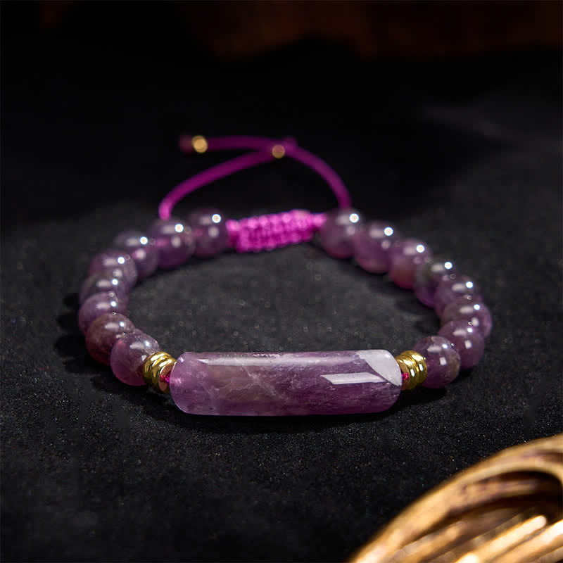 Buddha Stones Amethyst Green Aventurine Tiger Eye Strawberry Quartz Positive Transformation Bracelet - image 10