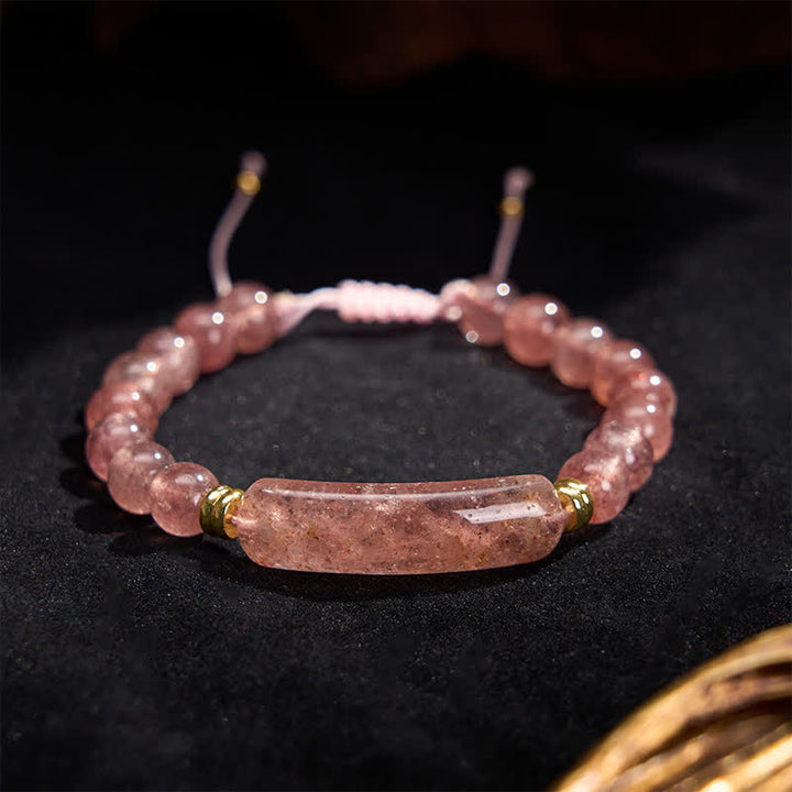 Buddha Stones Amethyst Green Aventurine Tiger Eye Strawberry Quartz Positive Transformation Bracelet - image 17